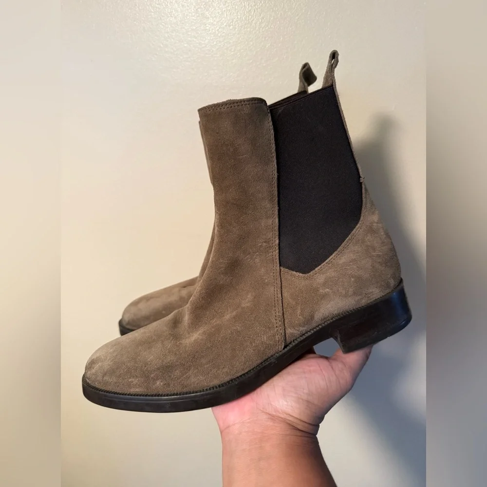 Emanuele Crasto Women's Mid Calf Tan Brown Leather Boots Made‎ In Italy Sz 39